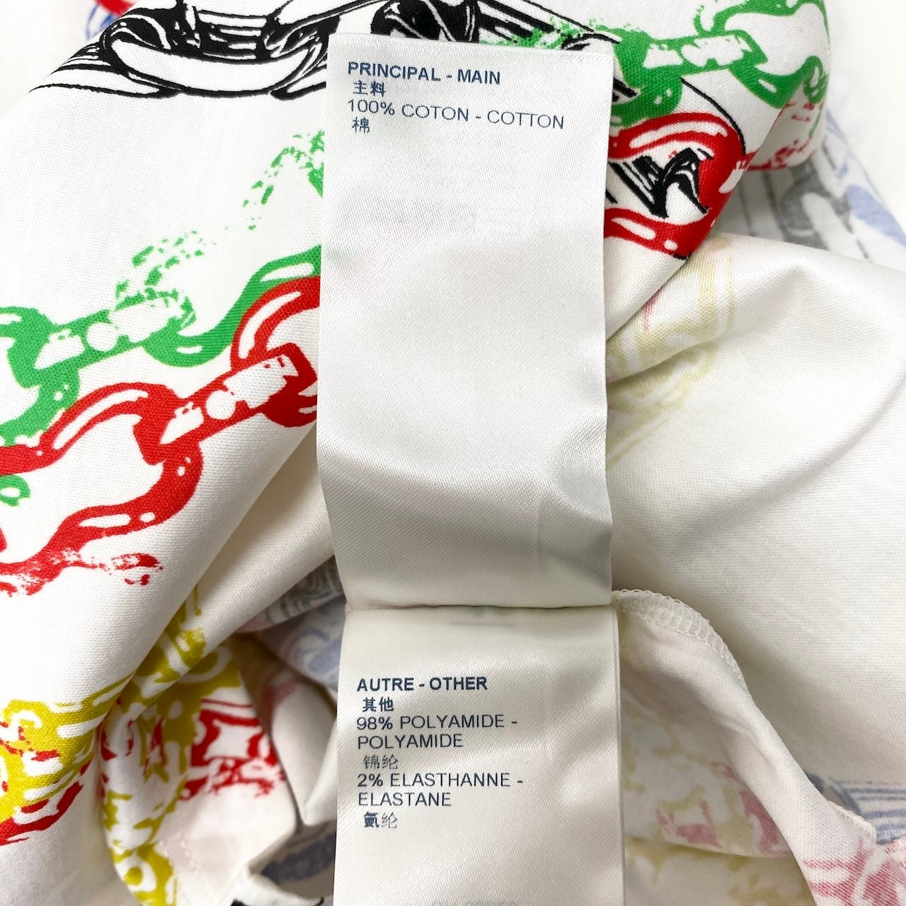 Ig6 LOUIS VUITTON ルイヴィトン 21年 チェーンプリント Tシャツワンピース LVロゴ RW212W FO8 FLDR53 サイズXS ホワイト レディースk02i
