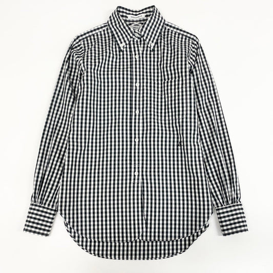 37a16 MADISONBLUE マディソンブルー MADISON SHIRT L/S SH GINGHAM 長袖シャツ ギンガムチェック ワンポイント刺繍 MB211-5014 00 XSサイズ ブラック ホワイト コットン