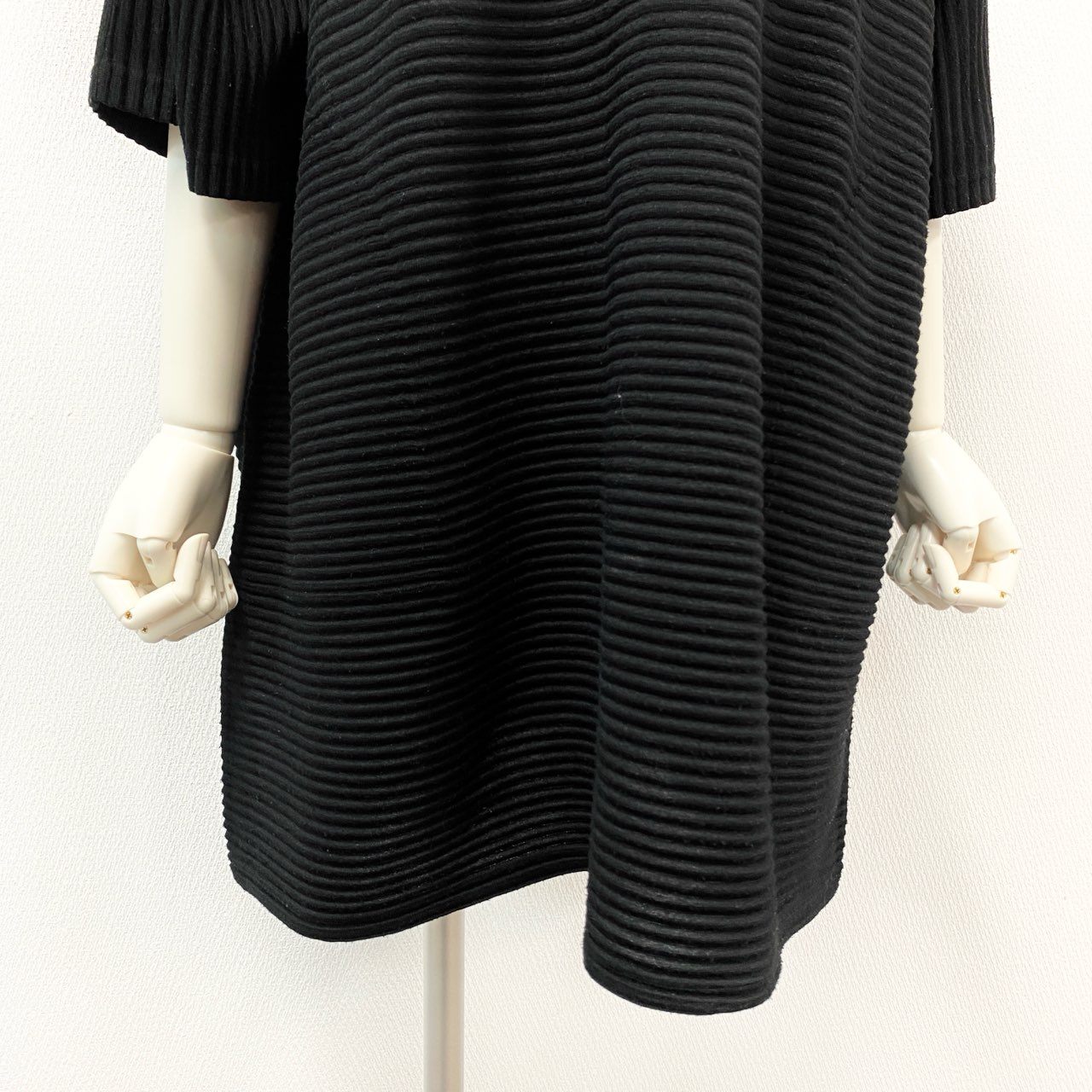 72j15 ISSEY MIYAKE me イッセイミヤケ ミー ニットチュニック ボックスシルエット MI71JT373 ブラック レディースu02t