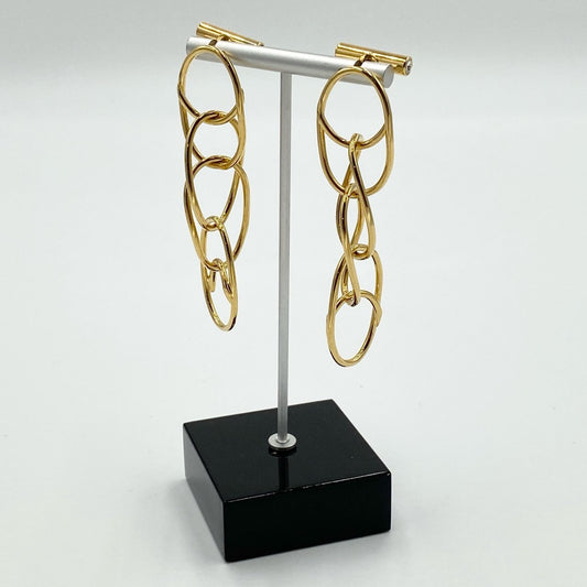 h21《美品》 MARNI マルニ 4連 ゴールドチェーンピアス イタリア製 GOLD イヤリング アクセサリー パーティt18r