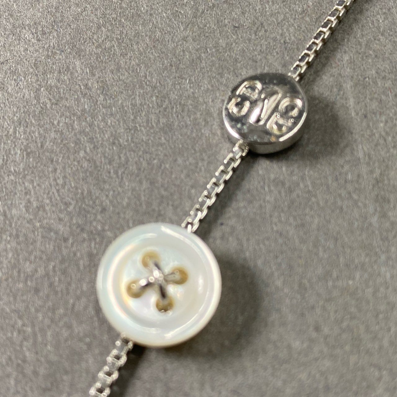 3e12 Christian Dior クリスチャン ディオール ボタンデザイン ネックレス シルバー アクセサリー ジュエリー CD