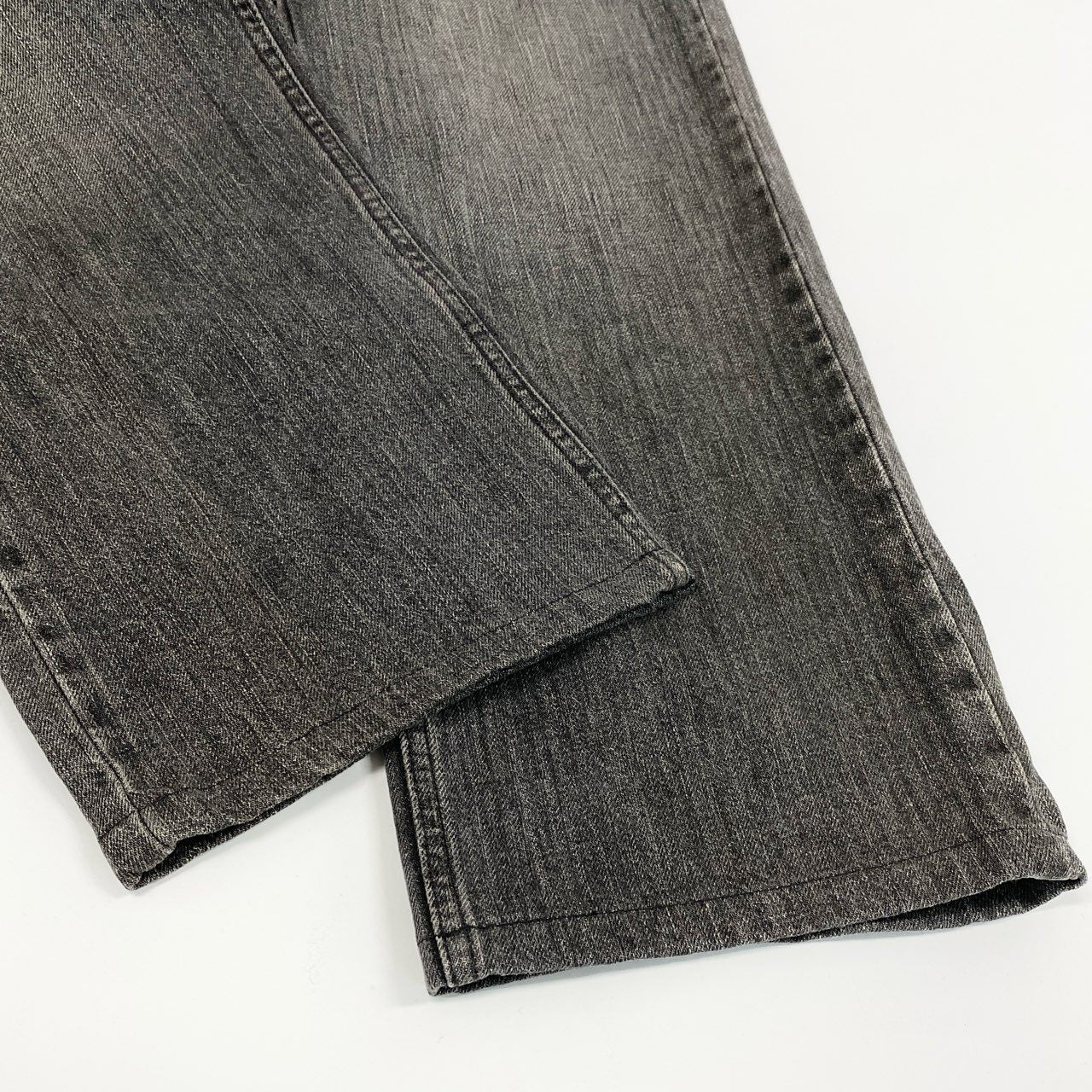 13f12 Yves SAINT LAURENT rive gauche イヴサンローラン リブゴーシュ YSLデカロゴ ブラックデニム ジーパン 5ポケット サイズ48 グレー系 コットン100 メンズ イタリア製