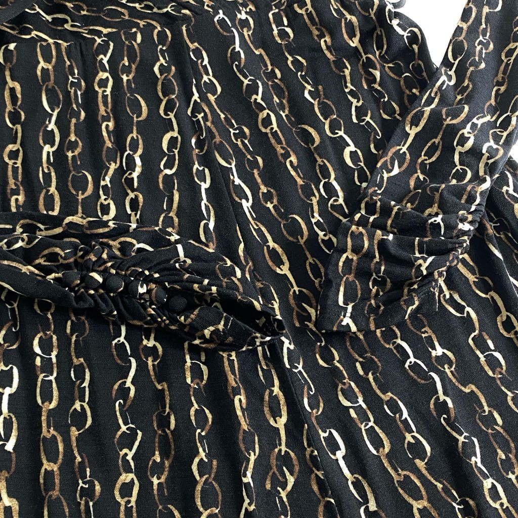 53h21 《未使用保管品》 定価¥74,550 タグ付き MaxMara マックスマーラ イタリア製 カシュクール 長袖ワンピース ドレス ロングスリーブ 38 ブラック