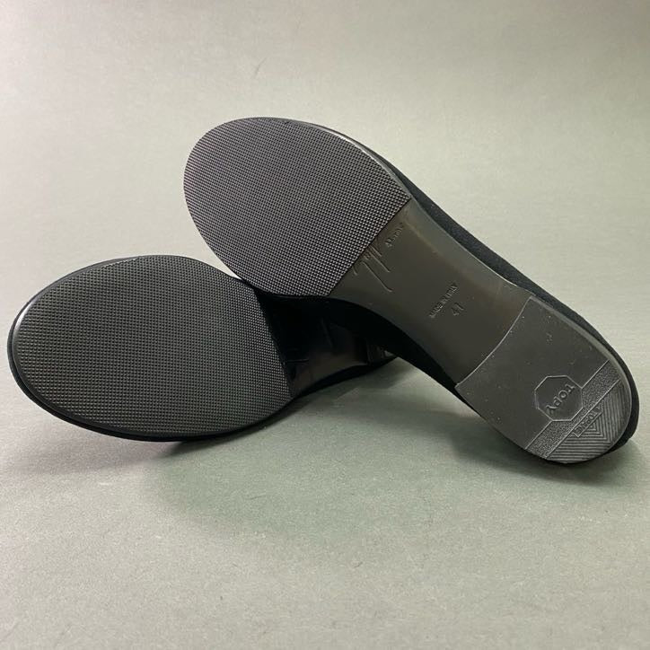 3d3 《美品》 Giuseppe Zanotti ジュゼッペ ザノッティ ゴールドチャーム オペラシューズ 41 ブラック レザー スリッポン ローファー イタリア製
