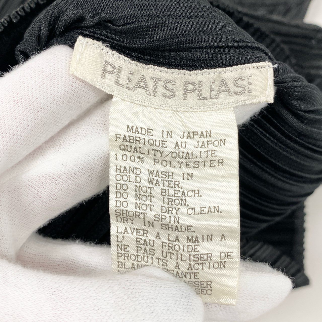 62g18 PLEATS PLEASE プリーツプリーズ 光沢プリント 変形カットソー トップス PP78JK404 サイズ3 ブラック ポリエステル100 レディース 日本製
