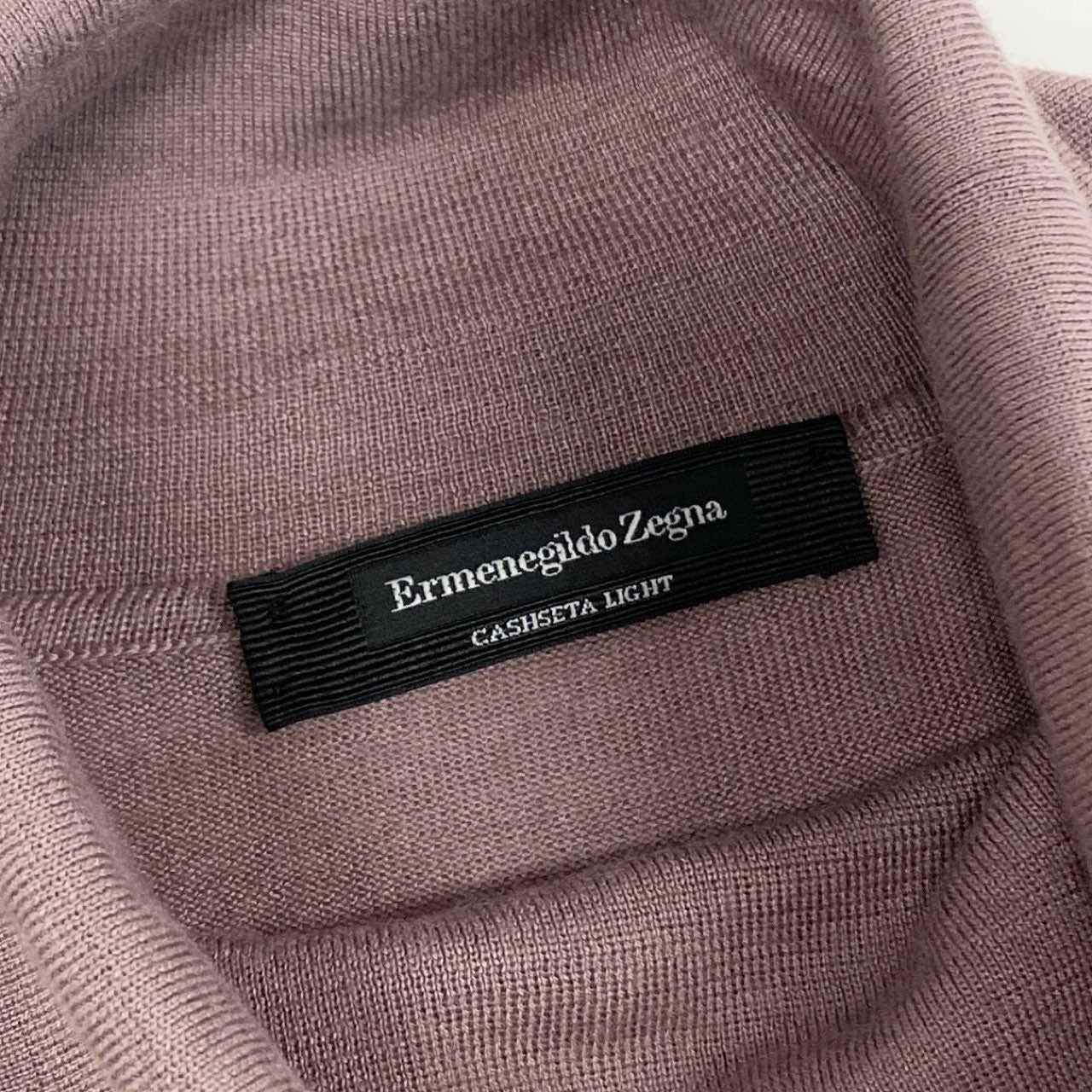 18f19 Ermenegildo Zegna エルメネジルドゼニア タートルネックニット セーター 長袖ニット カシミヤシルク カシミア混 イタリア製 L 52 パープル系
