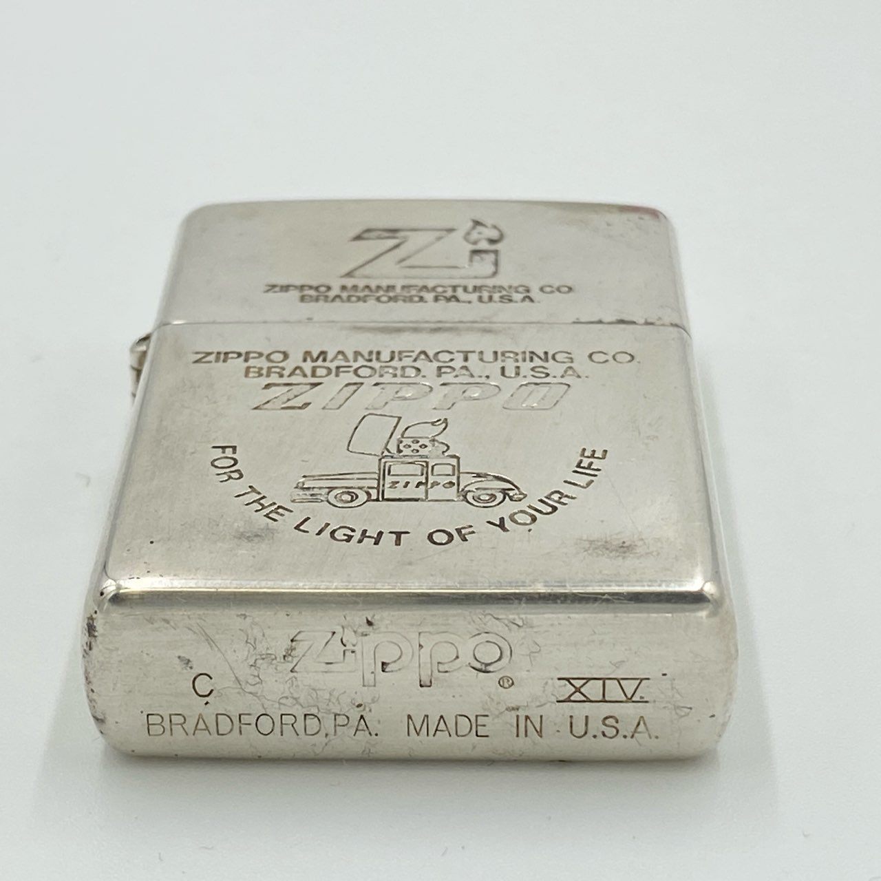 h21 ZIPPO ジッポ オイルライター × 車型ケース Vintage ヴィンテージ シルバー 喫煙具 インテリアt18r