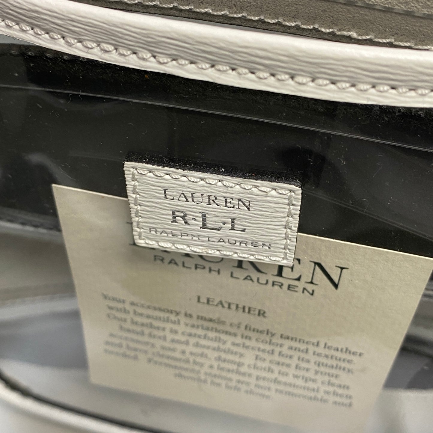 Ch1 RLL LAUREN RALPH LAUREN ローレン ラルフローレン 2WAY ショルダーバッグ ブラック ホワイト レザー ハンドバッグ クリア モノトーン 鞄 カバンk02i