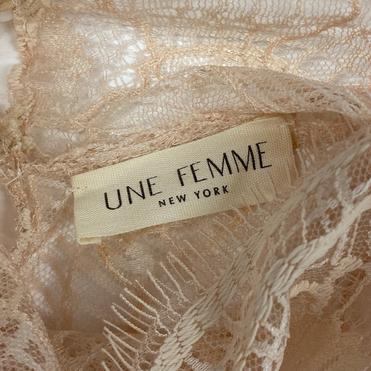 53j6 UNE FEMME エヌ・フェム ロンハーマン別注 セットアップ 総レース ブラウス ショートパンツ ベビーピンク レディース 女性用u02t