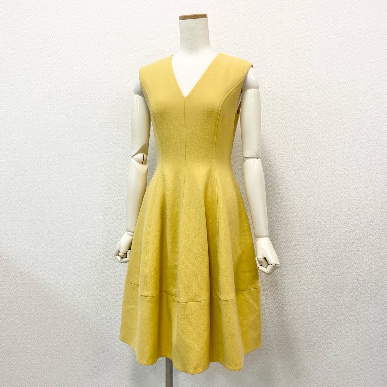 76k20 FOXEY フォクシー V Baron Dress Vバロン ドレス ワンピース 39477 38 イエロー レース ノースリーブ セレブ 日本製