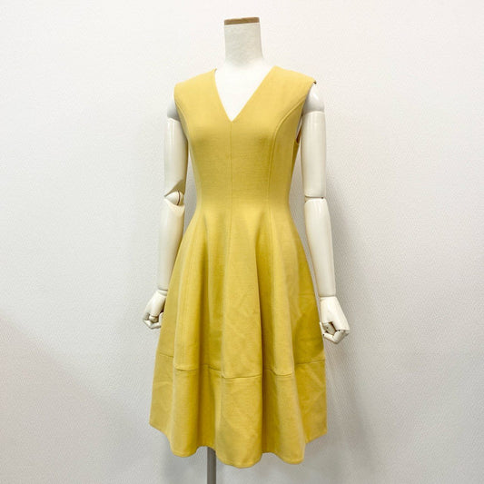 76k20 FOXEY フォクシー V Baron Dress Vバロン ドレス ワンピース 39477 38 イエロー レース ノースリーブ セレブ 日本製