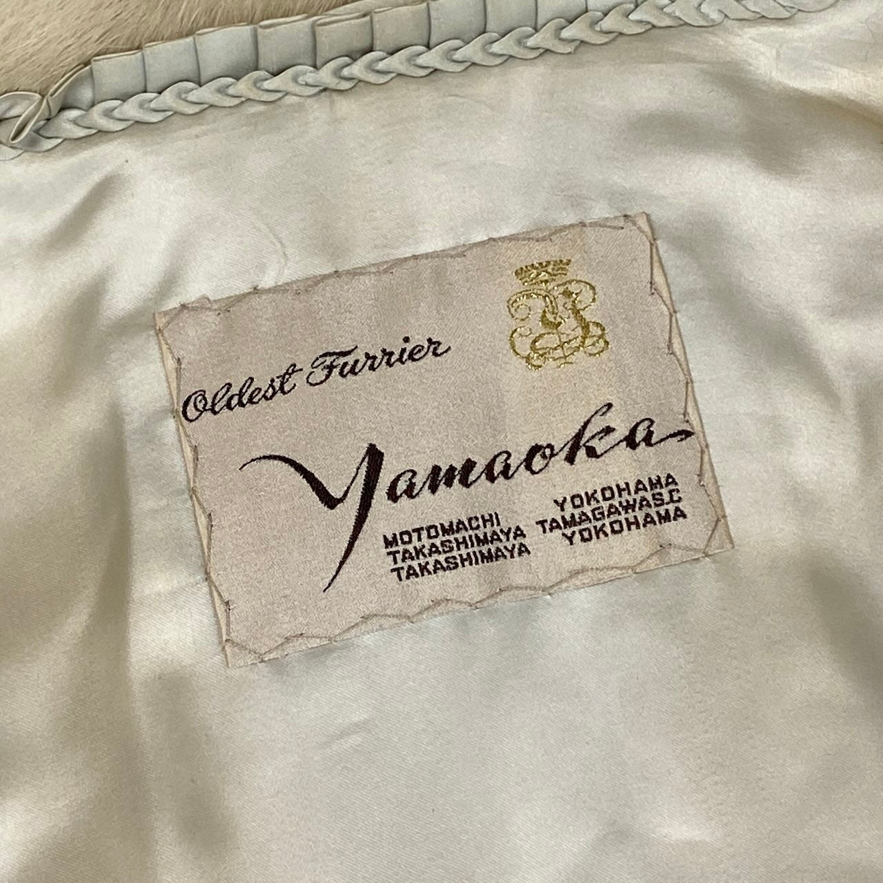 54e13 yamaoka パールミンク ロングコート サイズF ホワイト 本毛皮 Pearl Mink Fur Long Coatt18r