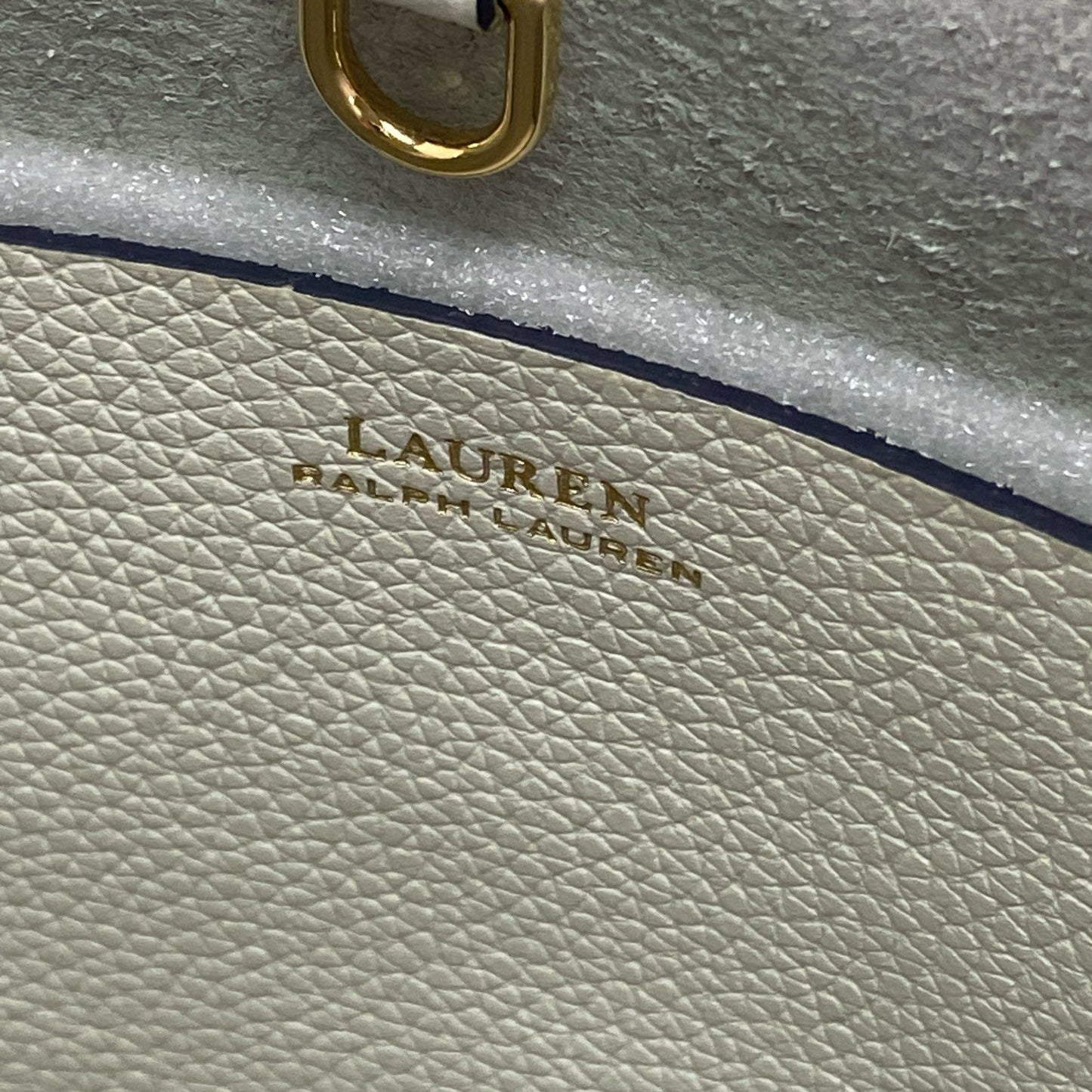 Ae5《未使用》 LAUREN RALPH LAUREN ローレン ラルフローレン 2WAY レザー トートバッグ ショルダーバッグ ホワイト クリーム Leather タグ付