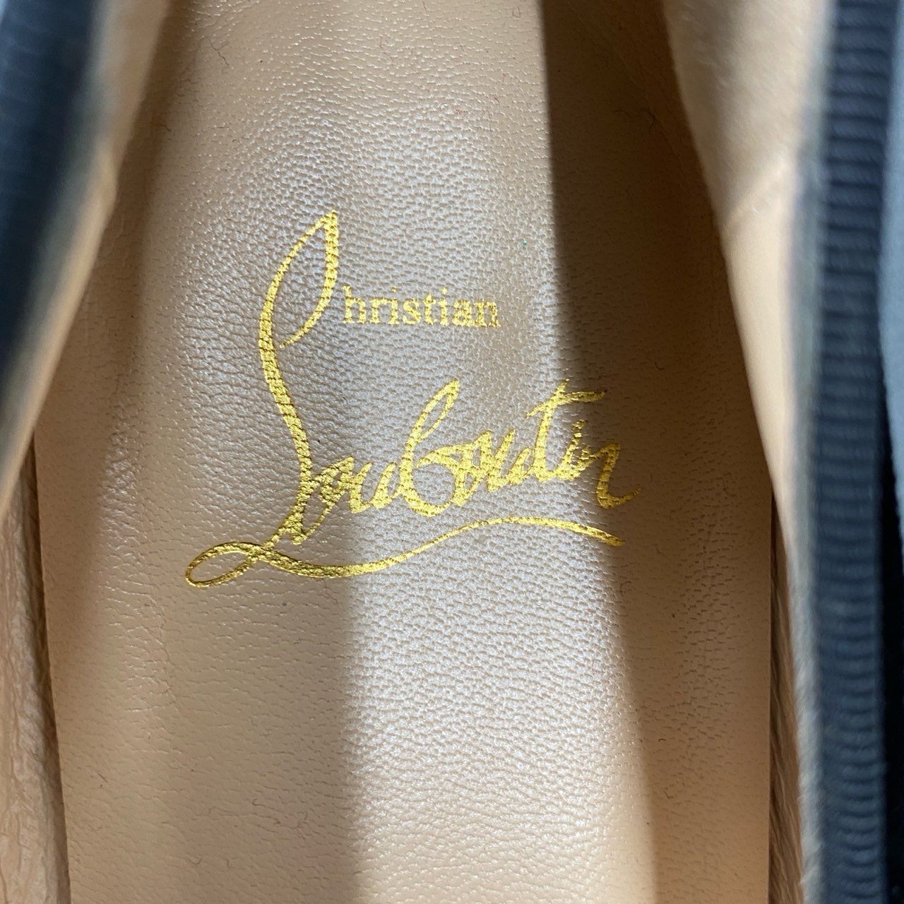 3i27 Christian Louboutin クリスチャンルブタン LOVE ビーズ ベルベット スリッポン シューズ パンプス フラット イタリア製 36 ブラック マルチカラー ベロア