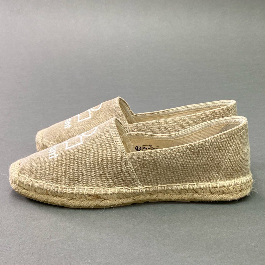 2d14 《美品》 ISABEL MARANT イザベルマラン エスパドリーユ キャンバス ロゴ刺繍 フラットシューズ スリッポン シューズ 38 ベージュ