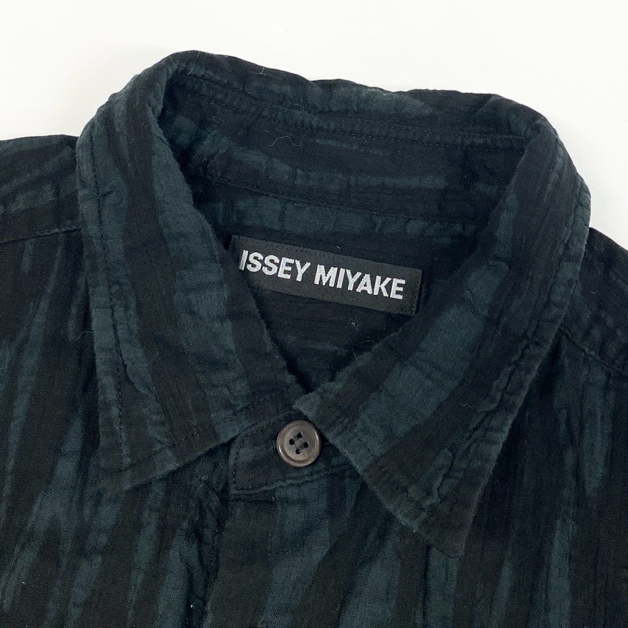 43e12 ISSEY MIYAKE イッセイミヤケ 半袖シャツ 総柄シャツ トップス サイズ2 ブラック ネイビー コットン100% メンズ