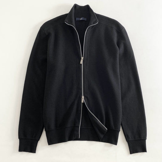 45h7 Ermenegildo Zegna Sports エルメネジルド ゼニア スポーツ ドライバーズニット ジャケット M ブラック ウール100% ブルゾン ターキー製