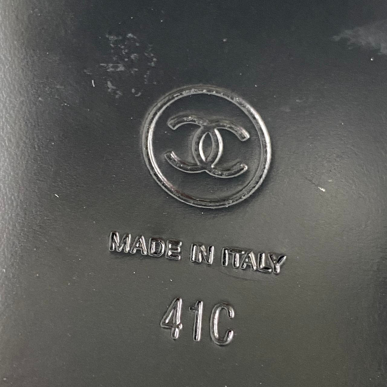 e18 CHANEL シャネル バレリーナ エイジドカーフスキン マトラッセ CCロゴ レザー フラットシューズ イタリア製 レディース 女性用 G26250 41 ブラックu02t