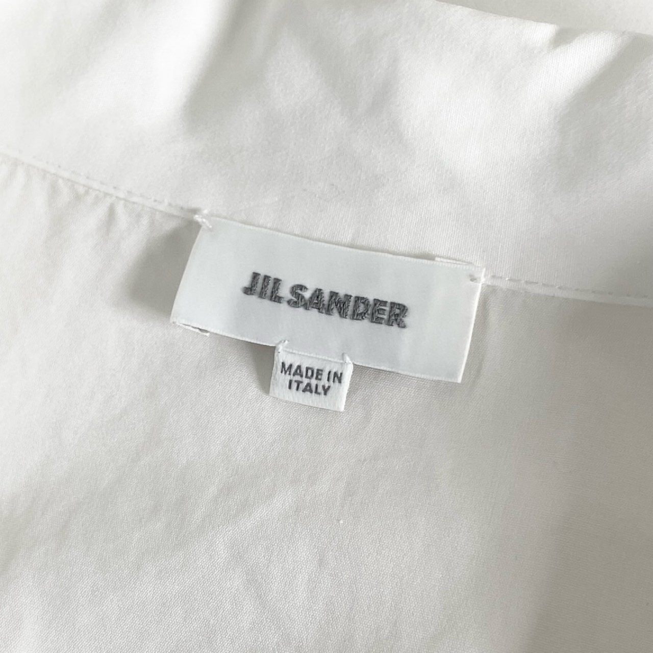 55e27 イタリア製 JIL SANDER ジルサンダー 半袖シャツ オープンカラーシャツ 開襟 サイズ41 ホワイト コットン100% メンズ 紳士服