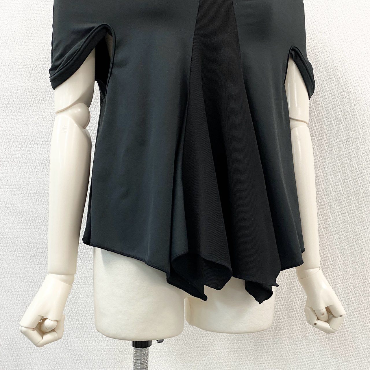 51f3 COMME des GARCONS コムデギャルソン 2011年 ストレッチ 変形フーディリブトップ XS グレー カットソー パーカー 伸縮性◎