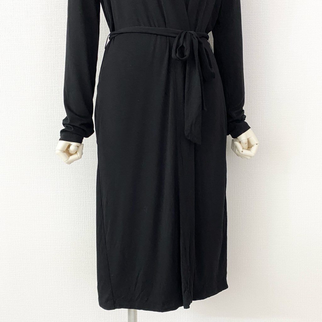 38h21 Max Mara LEISURE マックスマーラ レジャー ハイテンション素材 ロングカーディガン 薄手羽織 日焼け予防 サイズS ブラック レディース