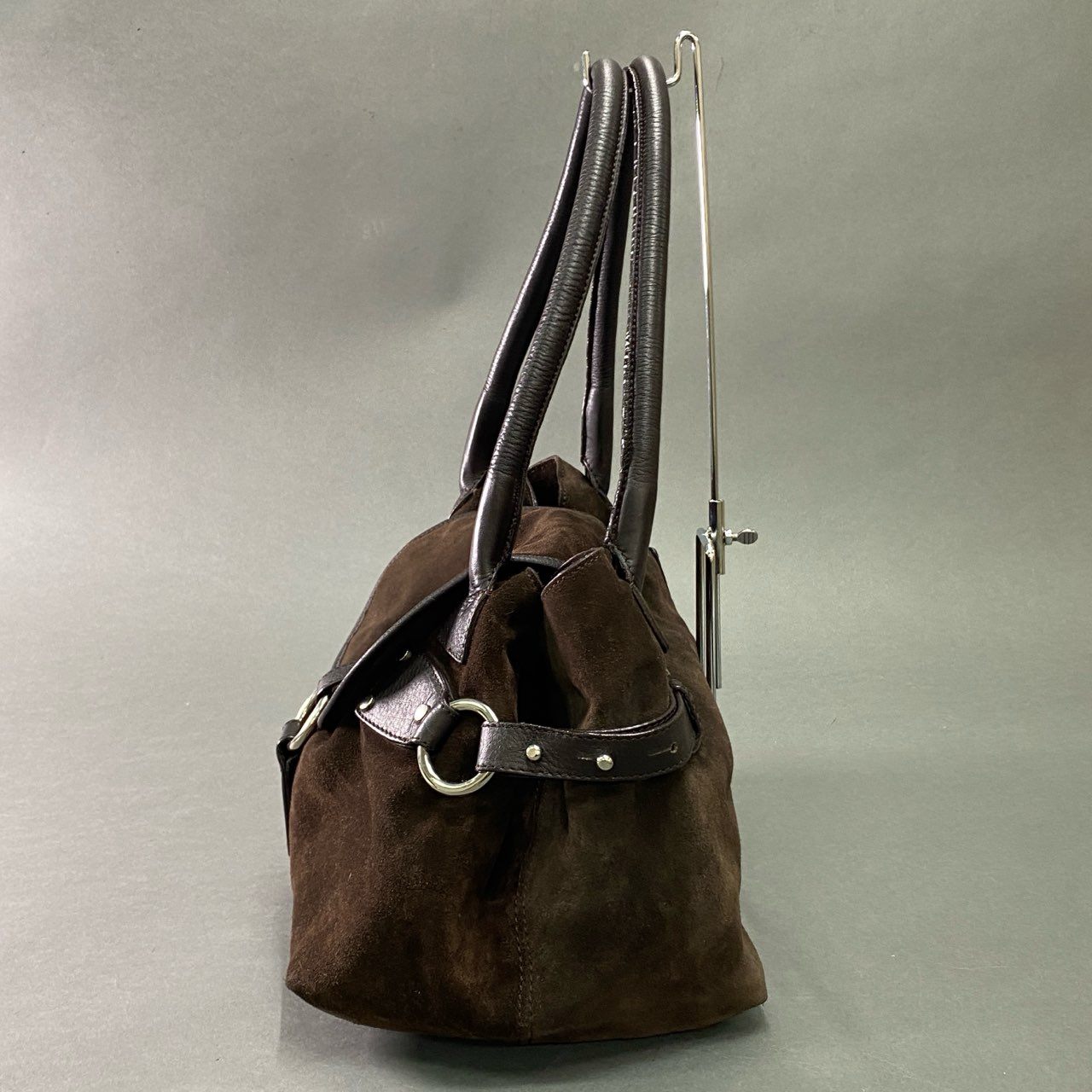 Cb10 Max Mara マックスマーラ スエードレザー ワンショルダーバッグ ブラウン スウェード Leather ハンドバッグ 鞄