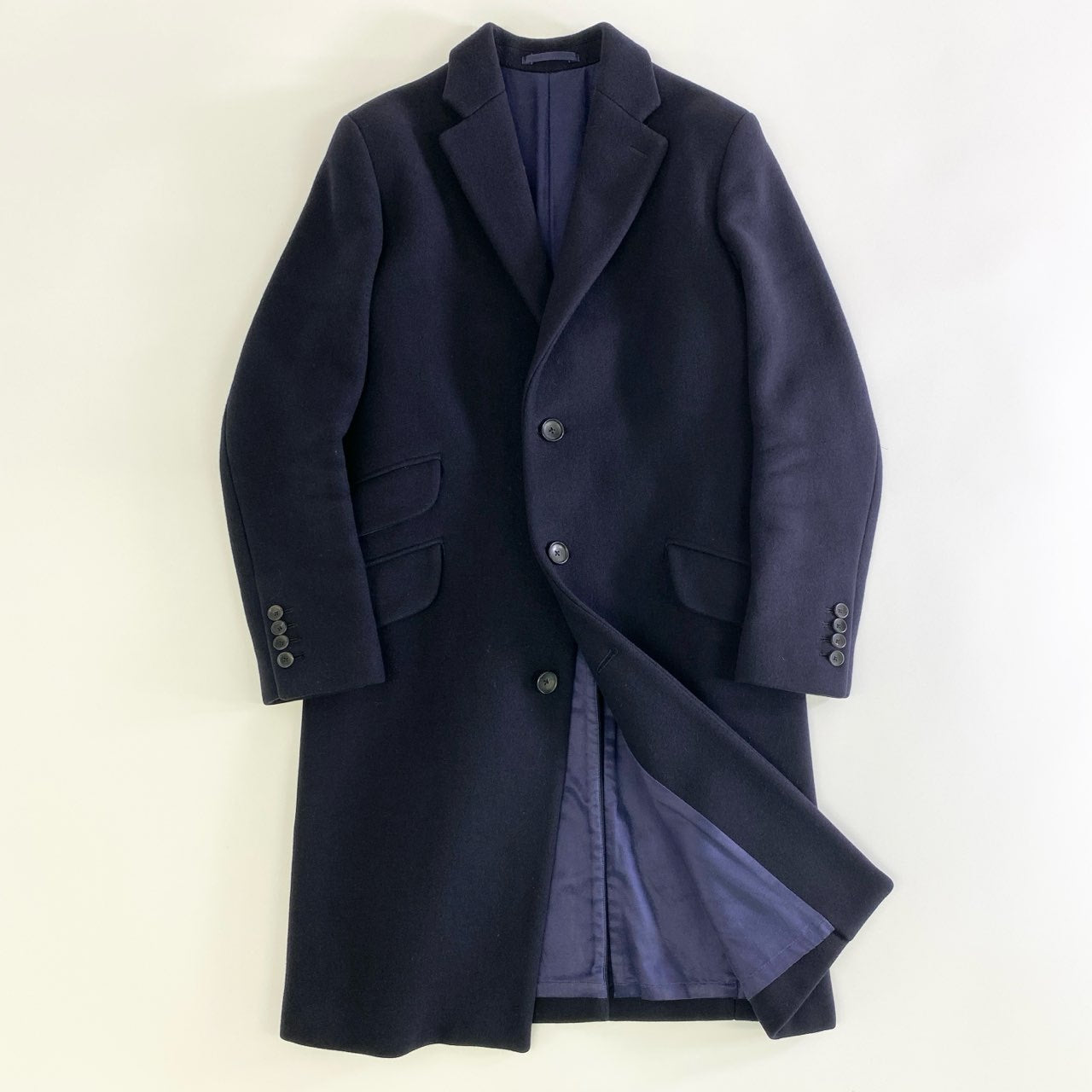 15j16 SCYE BASICS サイベーシック CHESTER COAT チェスターコート 5215-73502 38 ネイビー 日本製