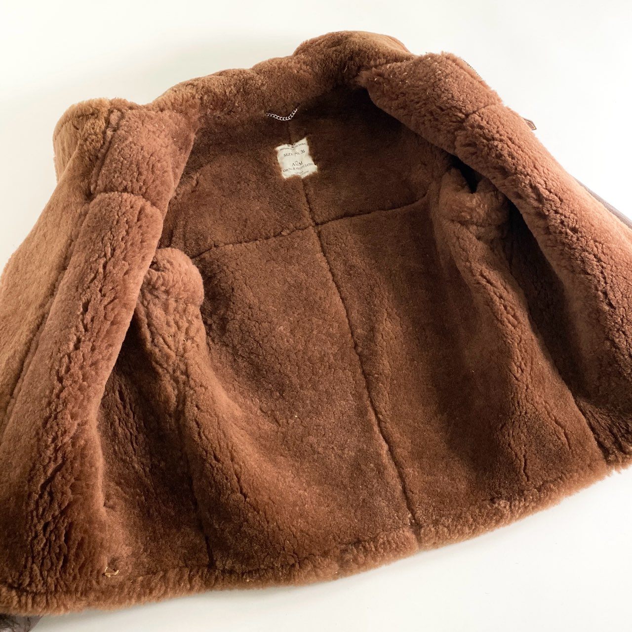 31d12 EASTMAN LEATHER CLOTHING イーストマンレザー R.I.F フライトジャケット ムートンジャケット 36 ブラウン メンズ flying jacket