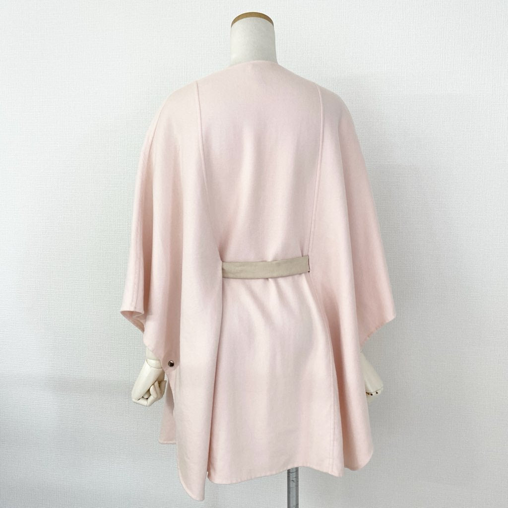 63g2 イタリア製 Loro Piana ロロピアーナ カシミヤポンチョ ケープ フリーサイズ ピンク カシミヤ100% レディース 婦人