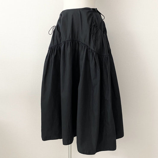 75i12 CECILIE BAHNSEN セシリーバンセン リリーティアードスカート ロングスカート サイズUK6 ブラック コットン100% レディース