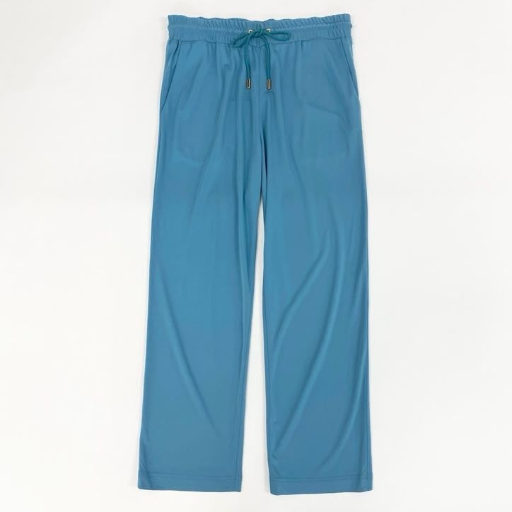 80g23 LEONARD レオナール ボトムス スラックスパンツ イタリア製 レーヨン混紡 春夏 レディース 女性用 0443502 40 ブルー