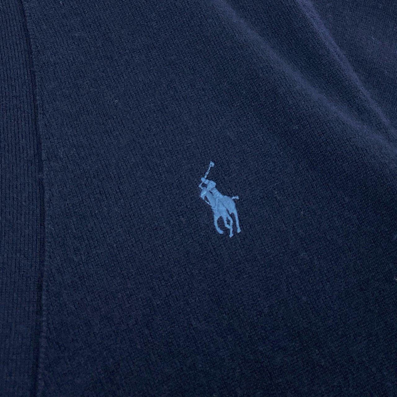 1g2 POLO RALPH LAUREN ポロ ラルフローレン カシミヤ混 Vネック ニットカーディガン トップス ポニー刺繍 サイズM ネイビー ウールカシミア メンズ 紳士服
