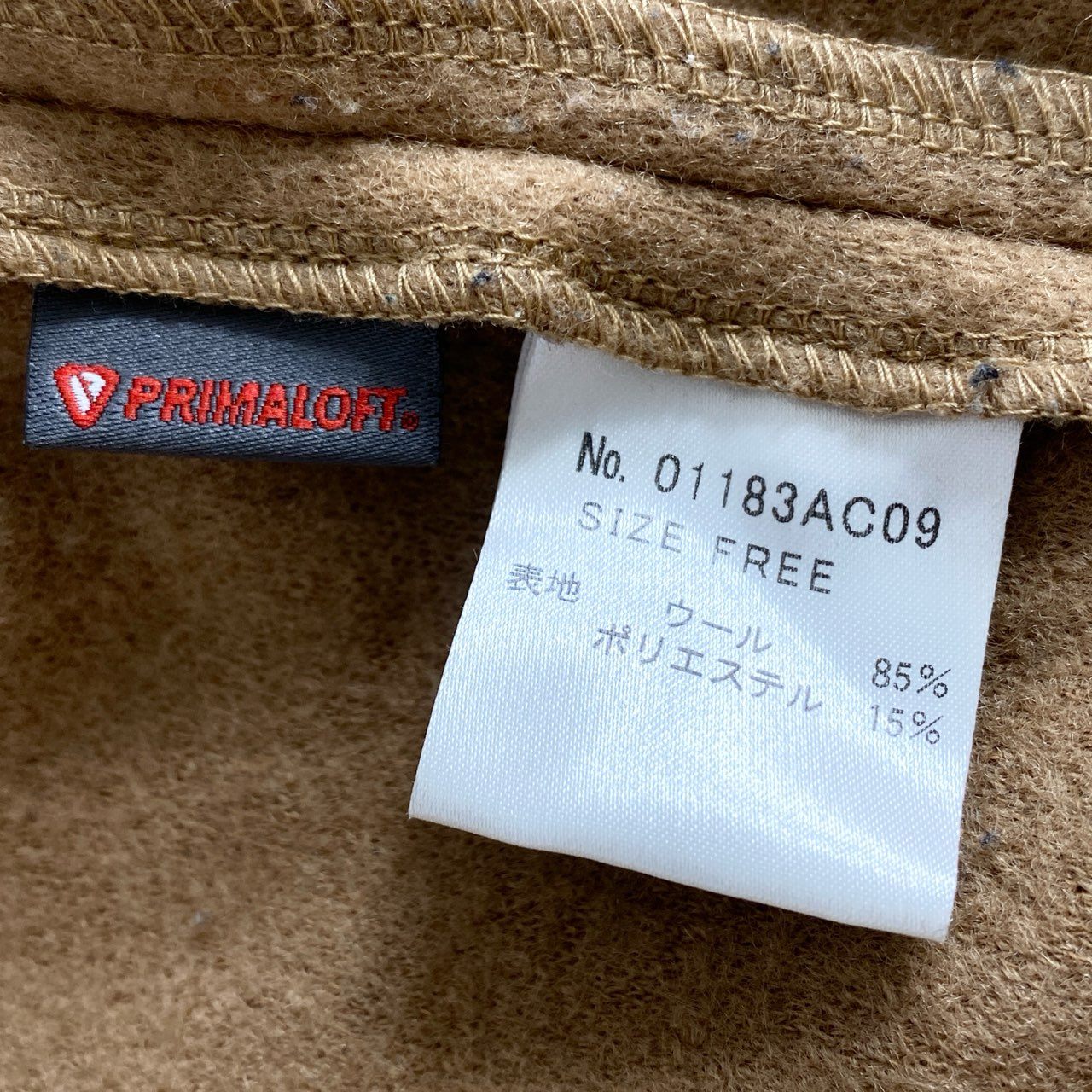 87i2 HYSTERIC GLAMOUR ヒステリックグラマー プリマロフト ドルマンスリーブ オーバーサイズ フーデッドコート 01183AC09 フリーサイズ ベージュ レディース ユニセックス