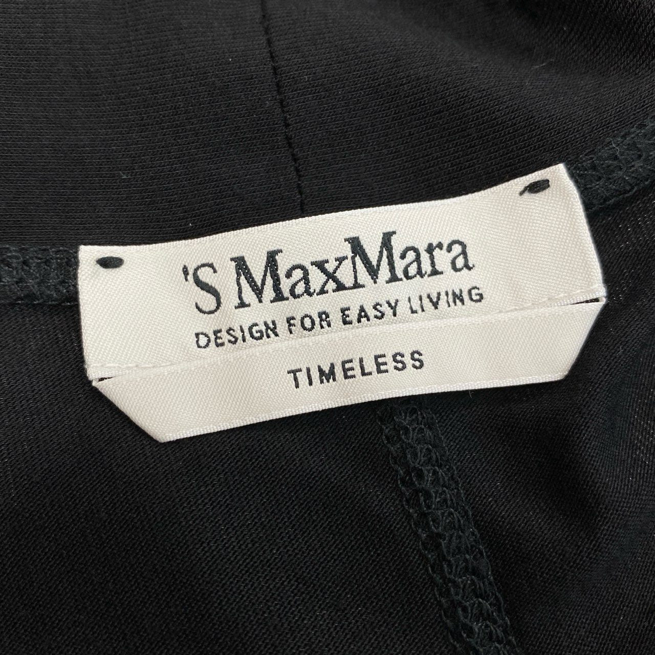 53j17 `S MaxMara エスマックスマーラ TIMELESS ロングニットカーディガン 羽織 ロングスリーブ ウエストリボン レディース 女性用 M ブラックu02t