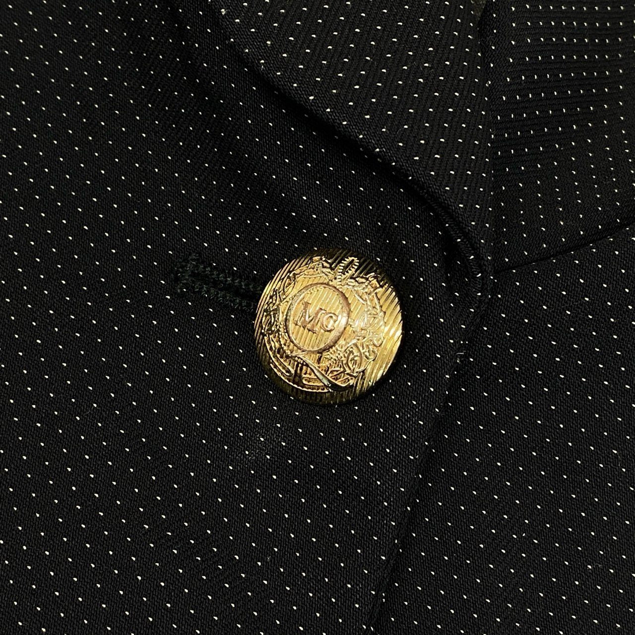 75f27 ALEXANDER MCQUEEN アレキサンダーマックイーン テーラードジャケット ブレザー 刻印金ボタン 襟取り外し可能 サイズ38 ネイビー レディース イタリア製