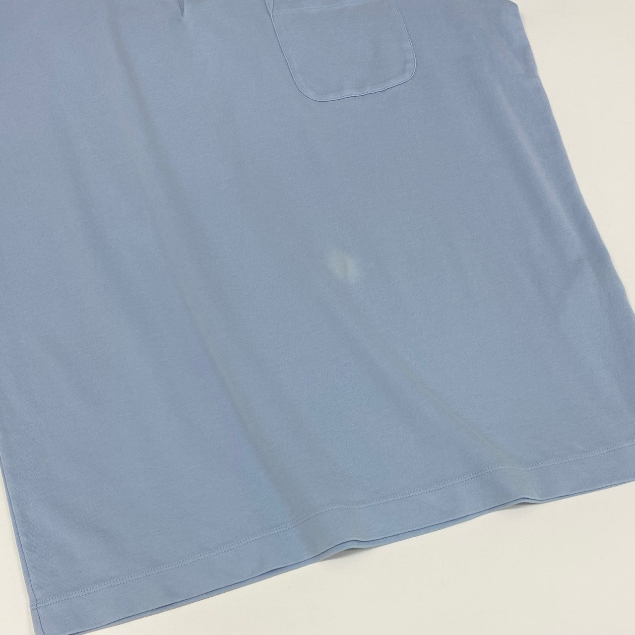 25f14 LOUIS VUITTON ルイヴィトン ダミエポケット 半袖ポロシャツ サイズM ブルー POLO SHIRT ロゴプリント 夏