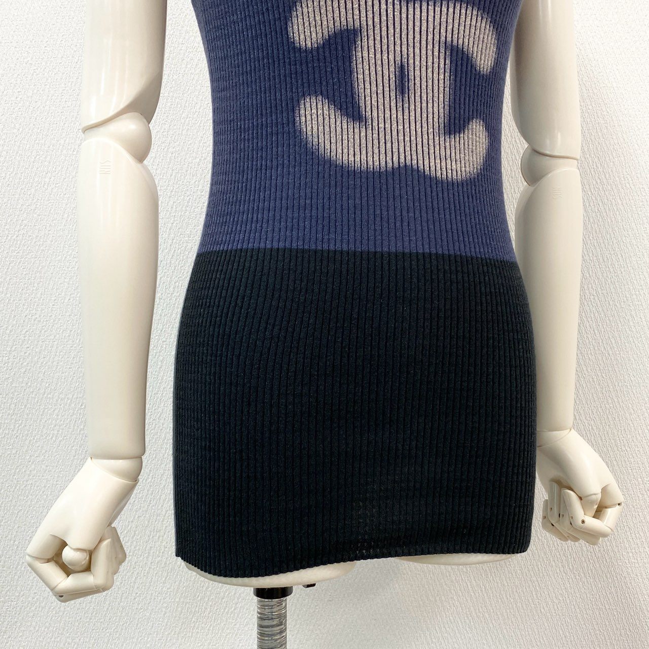 65d30 CHANEL シャネル vintage 2011 ココマーク リブニット タンクトップ ミニワンピース P40691K02967 サイズ38 レディース
