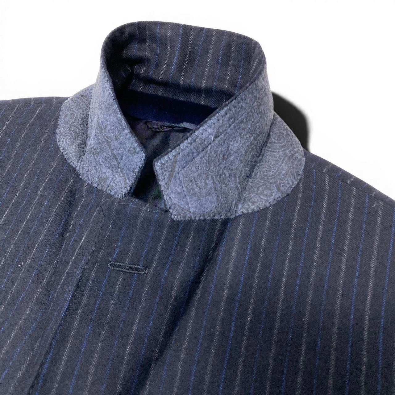 37e28 ETRO エトロ スリーピース セットアップスーツ ストライプ柄 裏地ストライプ柄 サイズ50 ネイビー ウール100% メンズ 紳士服o07t