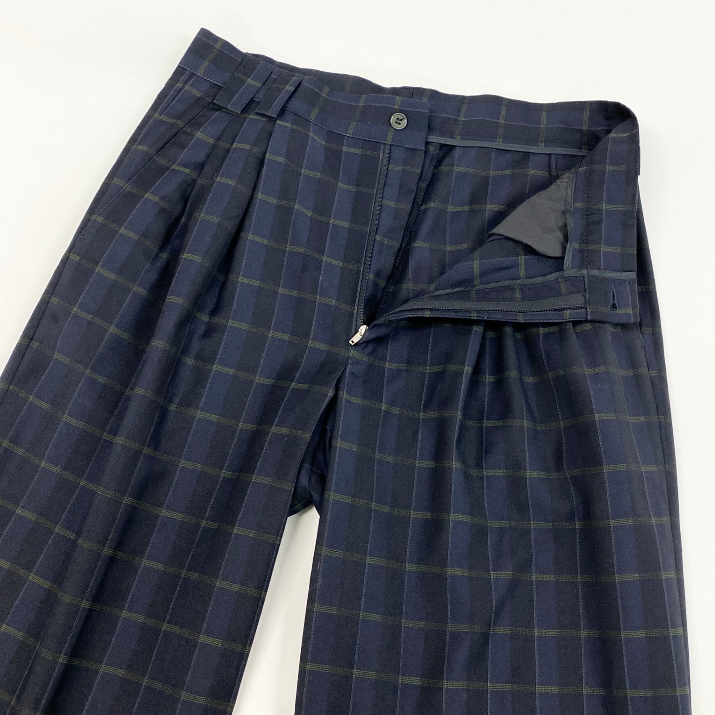 30h29 GIANNI VERSACE ジャンニヴェルサーチ スーツセットアップ ダブルスーツ テーラードジャケット スラックス イタリー製 46サイズ ネイビー系 メンズ 男性用