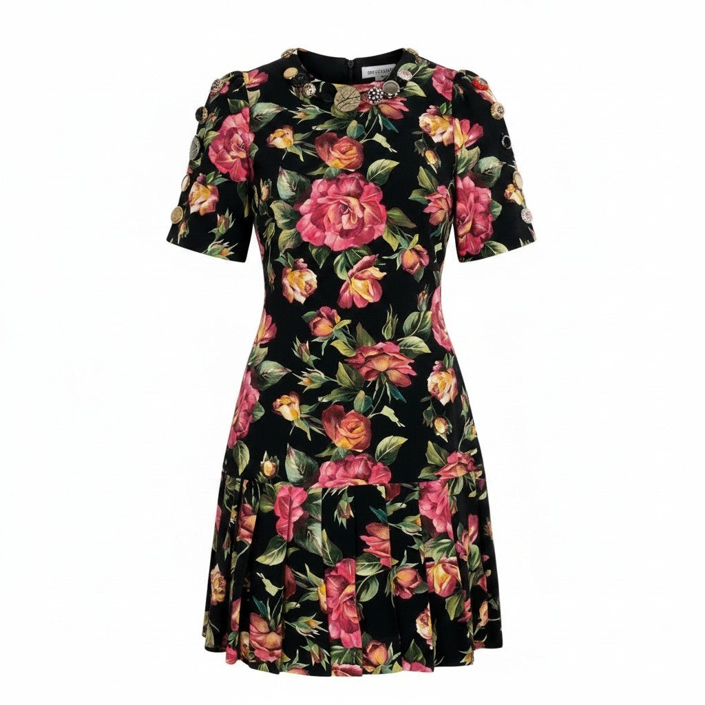 79g1 DOLCE&GABBANA ドルチェアンドガッバーナ ローズプリント 半袖