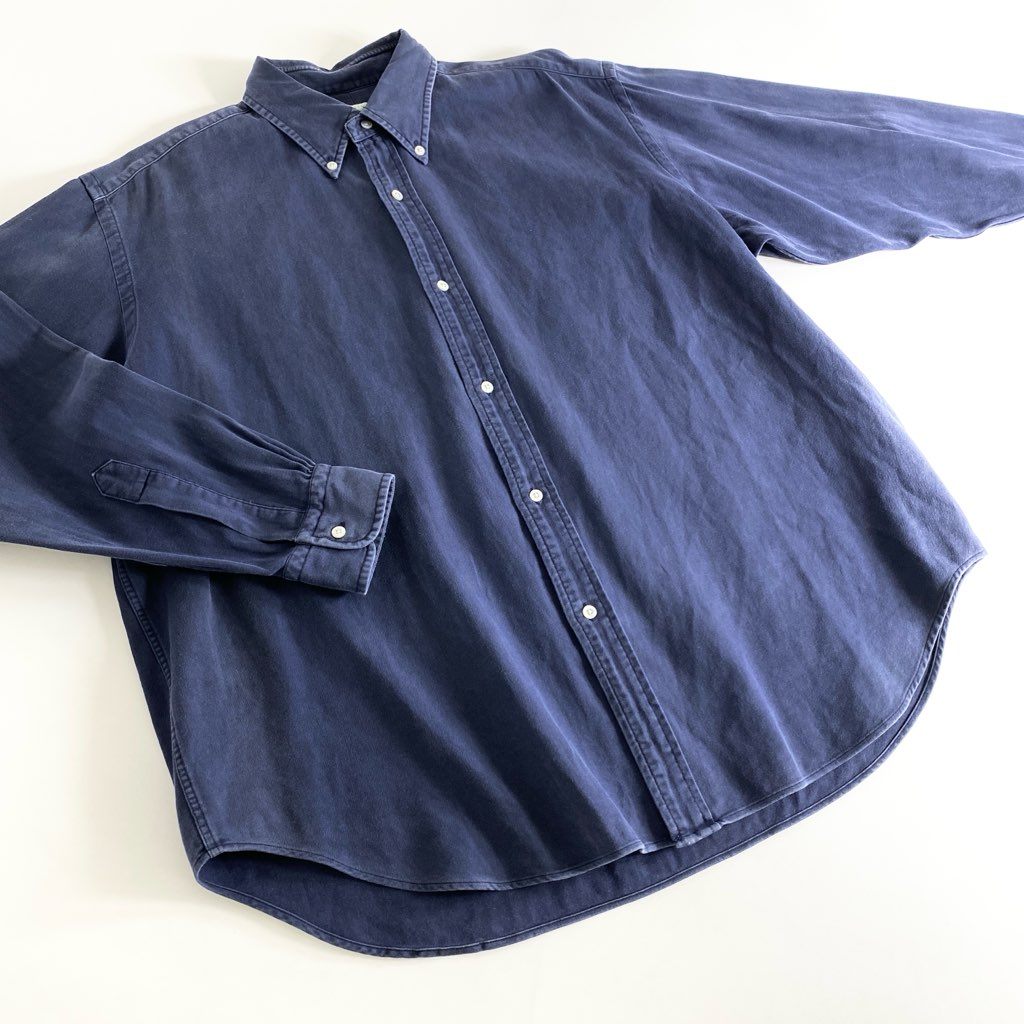 54e7 A.PRESSE アプレッセ 22FW ボタンダウンシャツ BD SHIRT 22AAP-02-07H 2 ネイビー コットンツイル バイオ加工