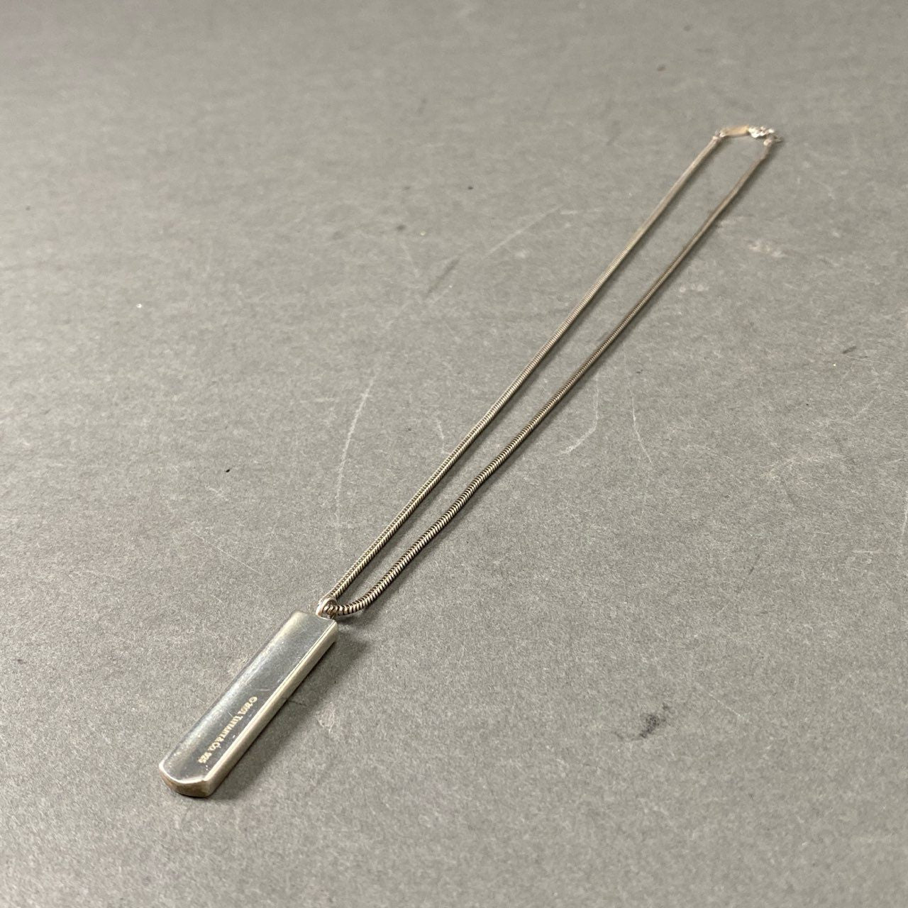 2e12 TIFFANY&Co ティファニー 1837プレートバー ペンダントネックレス シルバー 925 スネークチェーン アクセサリー