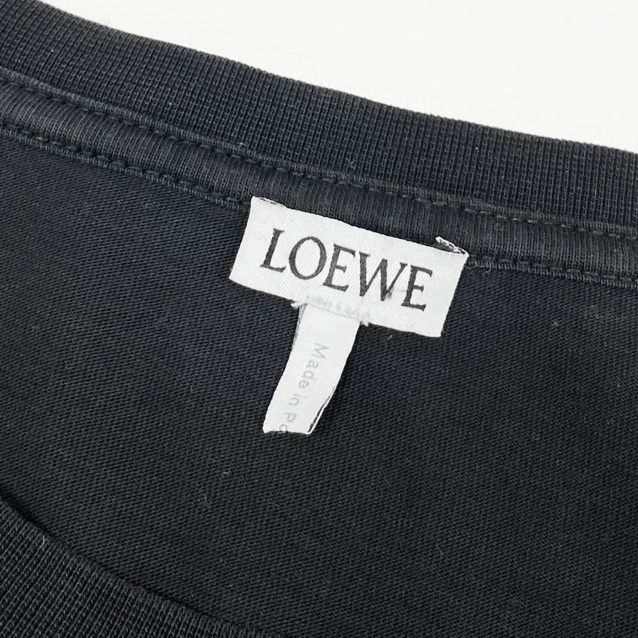 31f14 LOEWE ロエベ アナグラム刺繍 クルーネック Tシャツ 半袖カットソー トップス 大きいサイズ 1720930 H526341XAI XLサイズ ブラック コットン
