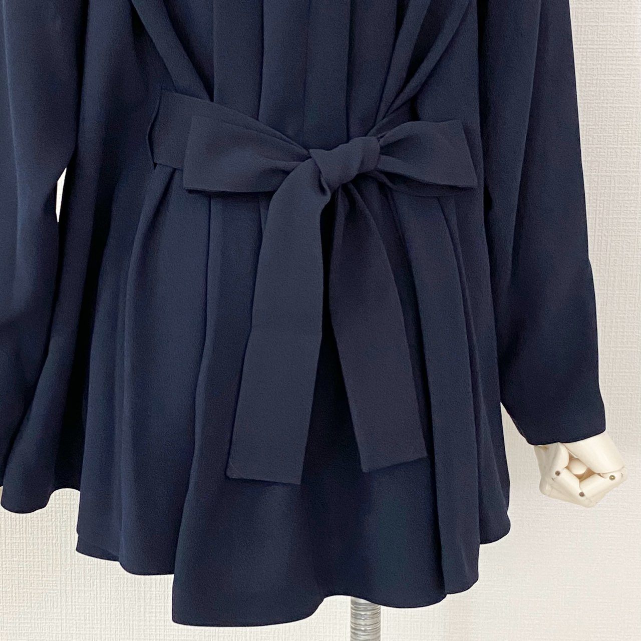 64i11 定価¥30,800 ADORE アドーア ドライタッチ ジョーゼットブラウス 531-1110214 38 ネイビー 二重織 日本製