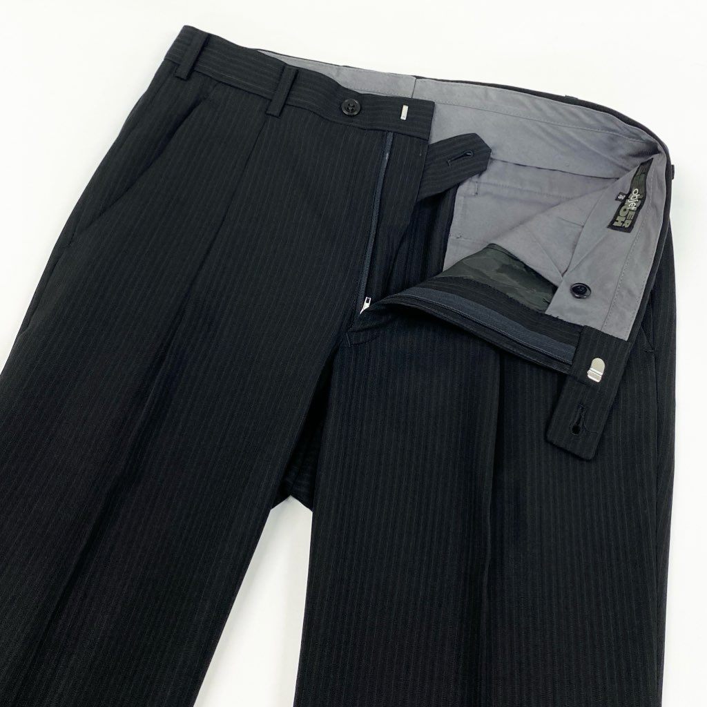 7f8 Jean-Paul GAULTIER HOMME objet ジャンポール ゴルチエオム オブジェ セットアップ スーツ ストライプ柄 テーラードジェット パンツ 48 M ブラック