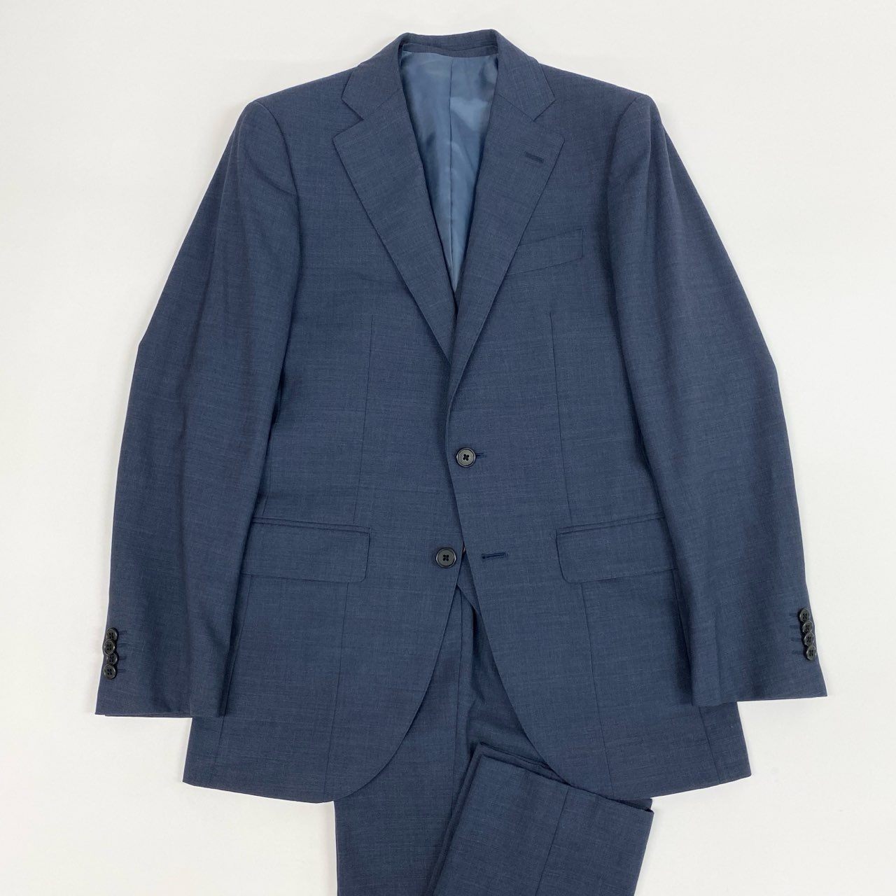 57j17 GINZA GLOBAL STYLE ギンザグローバルスタイル スーツセットアップ 3ピース 高級ライン KAISER シングルスーツ ネイビー メンズu02t