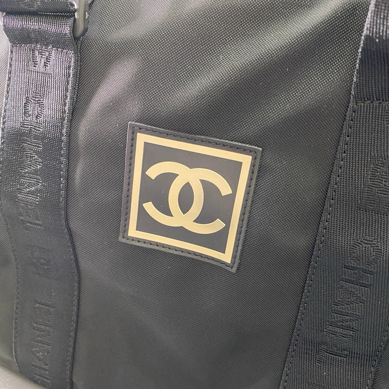 Ge2 CHANEL シャネル スポーツ ココマーク ボストンバッグ ブラック ナイロン 7番台 ギャラ有