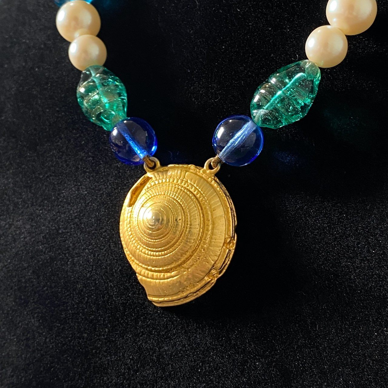 g19-2 KENZO ケンゾー ヴィンテージ ネックレス ゴールド パールビーズ レトロ Vintage アクセサリー