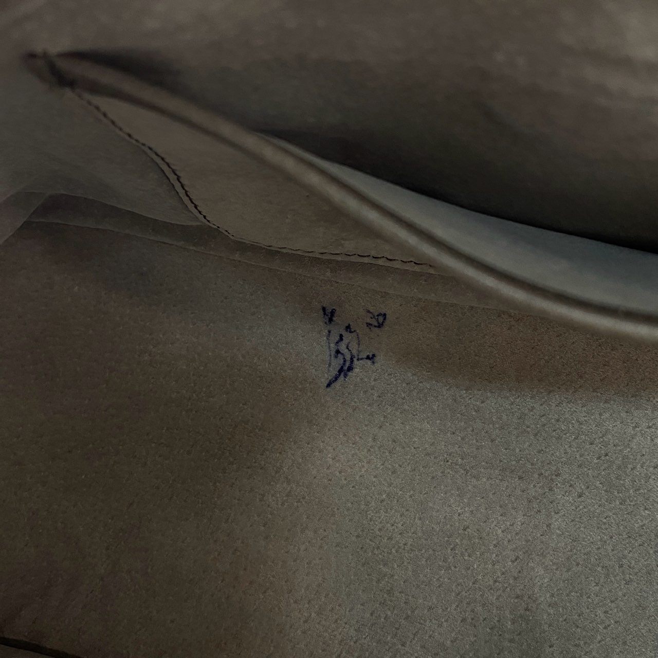 Cj28 定価¥96,800 HIROFU ヒロフ ペルーシェ レザーハンドバッグ グレー ソフトバケッタ Leather フォーマル イタリア製