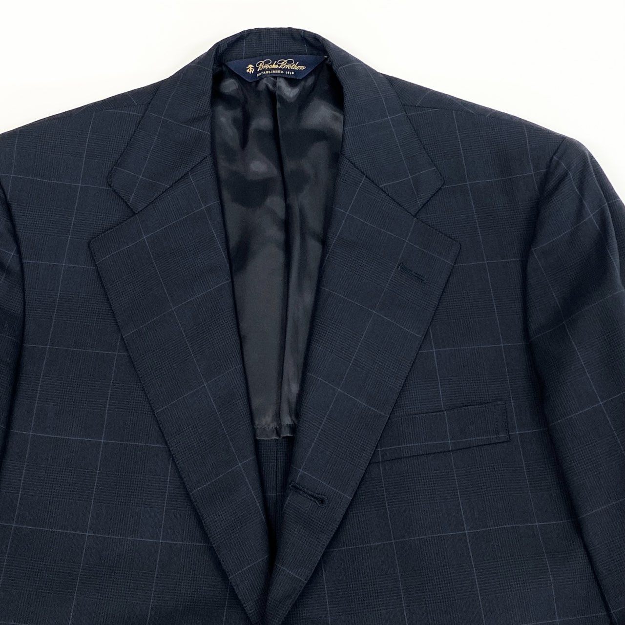 79j9 《美品》Brooks Brothers ブルックスブラザーズ スーツセットアップ 3釦スーツ ビジネス フォーマル テーラード スラックス 38サイズ ネイビー ブルー メンズo07t